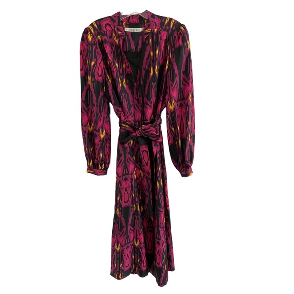 Marie Oliver Fall Silk Dress Size 8 Long Sleeves - Picture 6 of 8